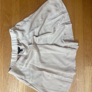 Banana Republic Light Beige Pleated Satin Shorts